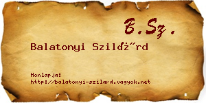 Balatonyi Szilárd névjegykártya